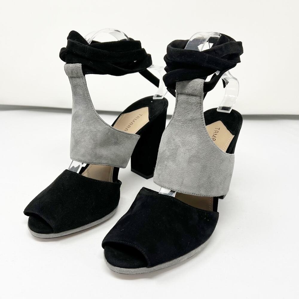 Tamara Mellon Tied Up Peep Toe Block Heels Size 38